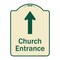 Signmission Designer Series-Church Entrance Ahead W/ Up Arrow Tan & Green Alum, 24" x 18", TG-1824-9991 A-DES-TG-1824-9991 - alternate 1